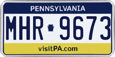 PA license plate MHR9673
