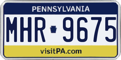 PA license plate MHR9675