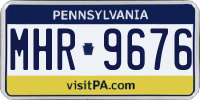 PA license plate MHR9676