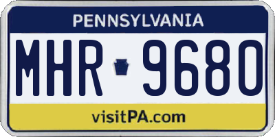 PA license plate MHR9680