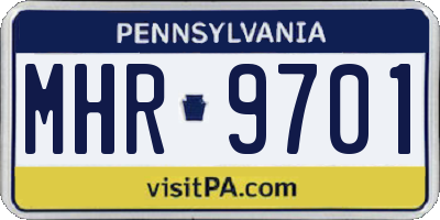 PA license plate MHR9701