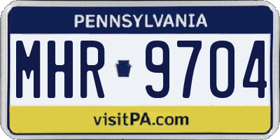 PA license plate MHR9704