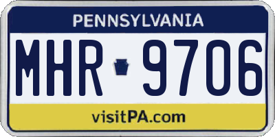 PA license plate MHR9706