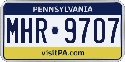 PA license plate MHR9707