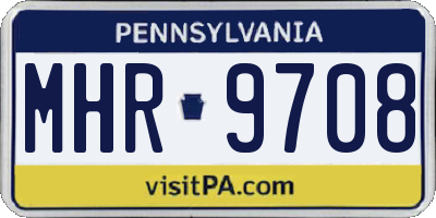 PA license plate MHR9708