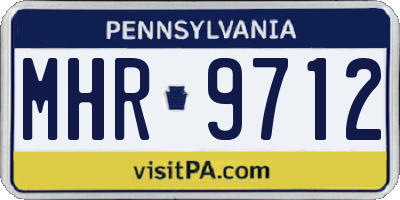 PA license plate MHR9712