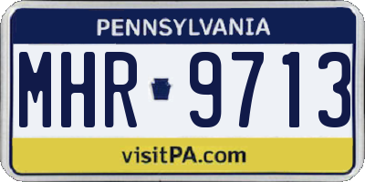 PA license plate MHR9713