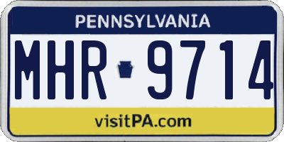 PA license plate MHR9714