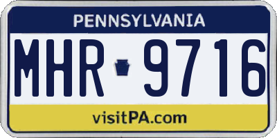 PA license plate MHR9716