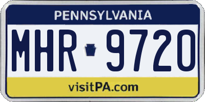 PA license plate MHR9720