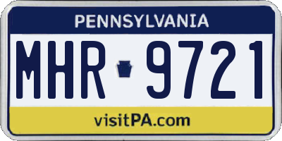 PA license plate MHR9721