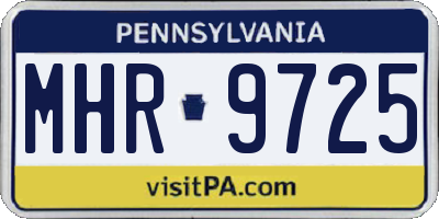 PA license plate MHR9725