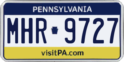 PA license plate MHR9727