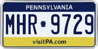 PA license plate MHR9729