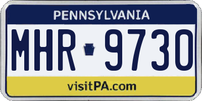 PA license plate MHR9730