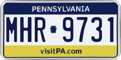 PA license plate MHR9731