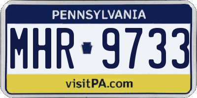 PA license plate MHR9733