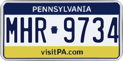 PA license plate MHR9734