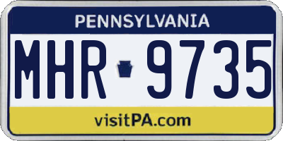 PA license plate MHR9735