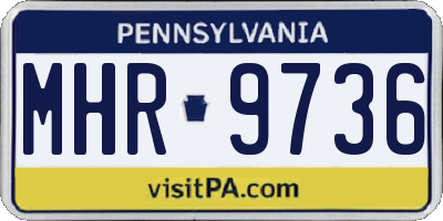 PA license plate MHR9736