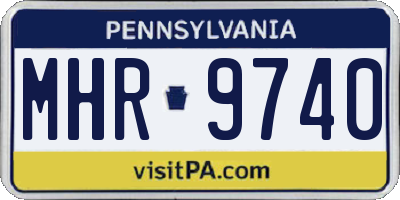 PA license plate MHR9740