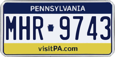 PA license plate MHR9743