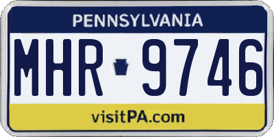 PA license plate MHR9746
