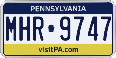 PA license plate MHR9747