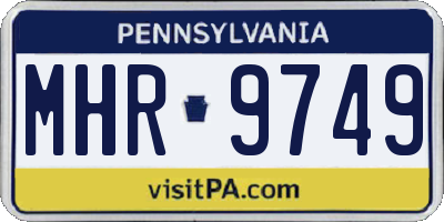 PA license plate MHR9749