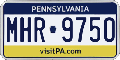 PA license plate MHR9750