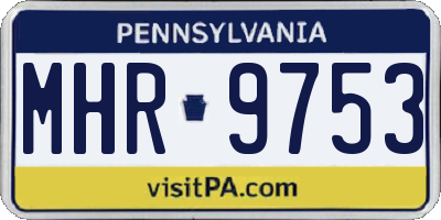 PA license plate MHR9753