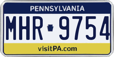 PA license plate MHR9754