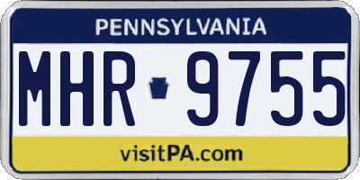 PA license plate MHR9755