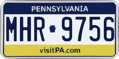 PA license plate MHR9756