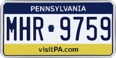 PA license plate MHR9759