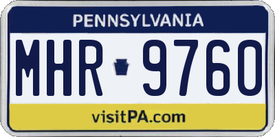 PA license plate MHR9760
