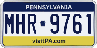 PA license plate MHR9761