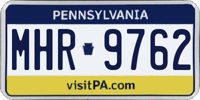 PA license plate MHR9762