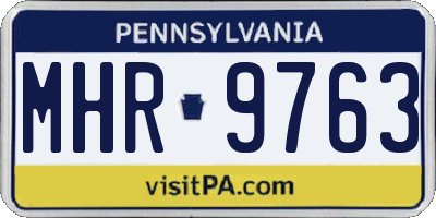 PA license plate MHR9763
