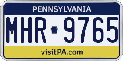PA license plate MHR9765