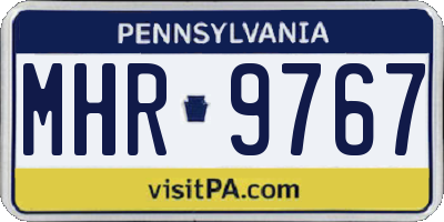 PA license plate MHR9767
