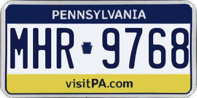 PA license plate MHR9768