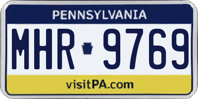 PA license plate MHR9769