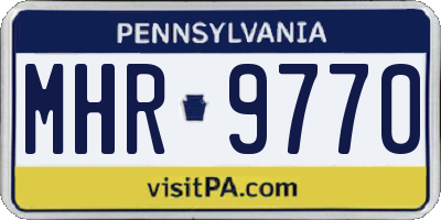 PA license plate MHR9770