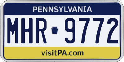 PA license plate MHR9772