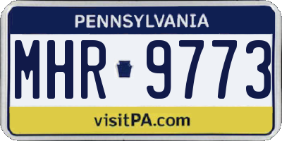 PA license plate MHR9773