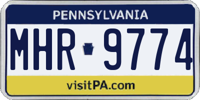 PA license plate MHR9774