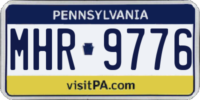 PA license plate MHR9776