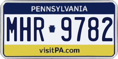 PA license plate MHR9782