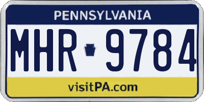 PA license plate MHR9784